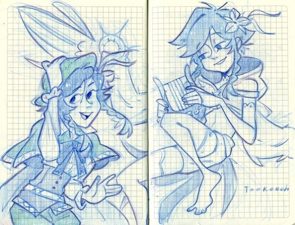 Эмбер Геншин Чиби стикер