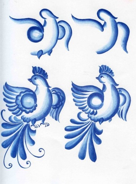 Гжель элементы росписи для детей