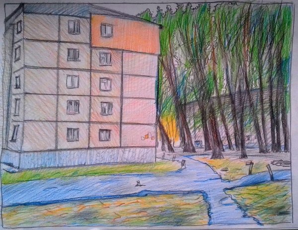 Двор рисунок