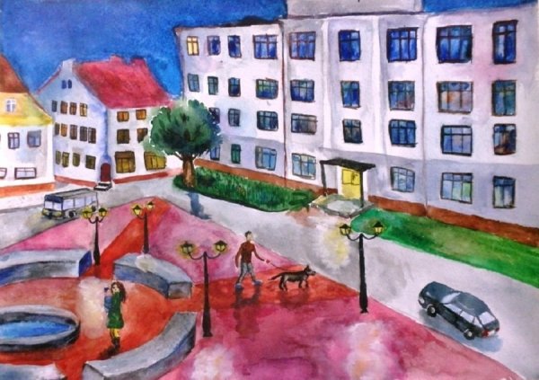 Сад набросок карандашом