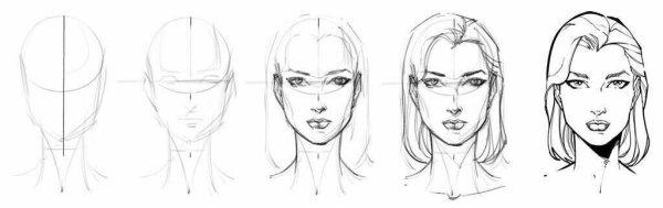 Поэтопно рисование лица