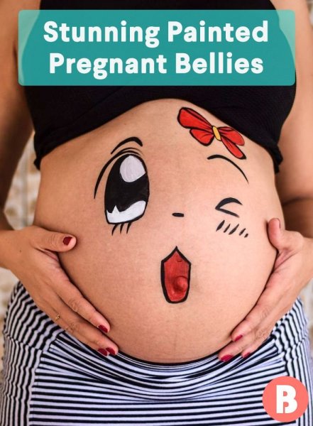 Рисунки на животе у беременных