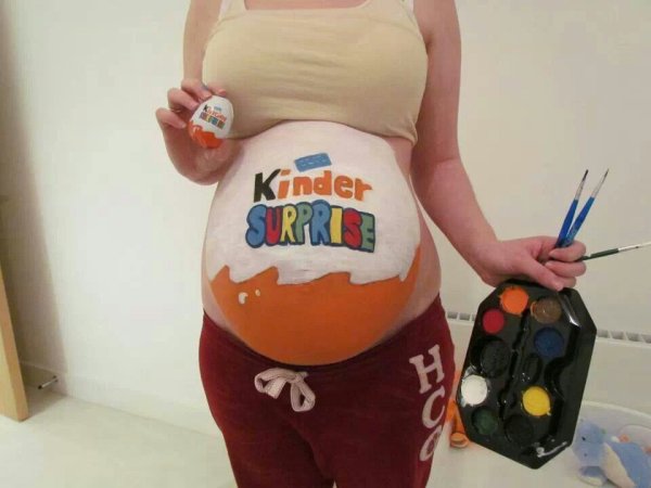 Рисунки на животике беременной