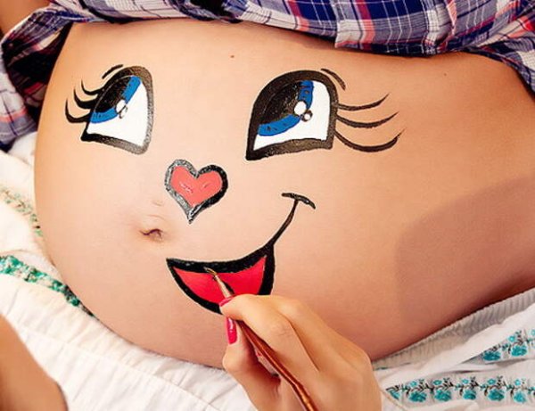 Рисунки на животе у беременных