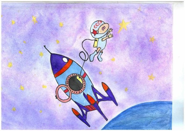 Космос рисунок карандашом