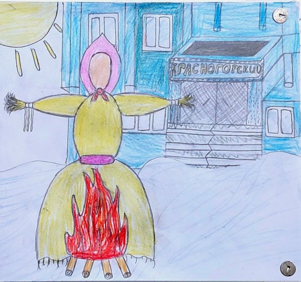 Масленица рисунок карандашом