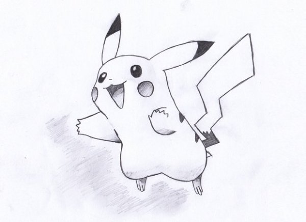 Набросок Пикачу карандашом