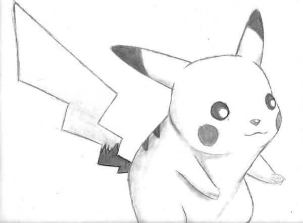 Пикачу карандашом