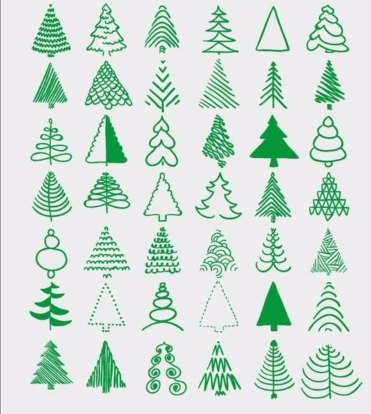 Ёлка рисунок лёгкий