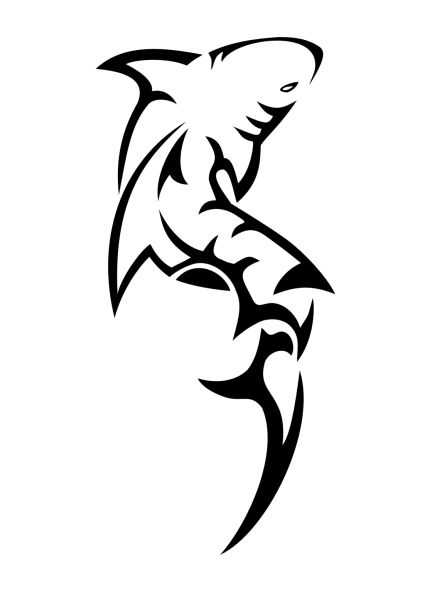 Тату трайбл акула