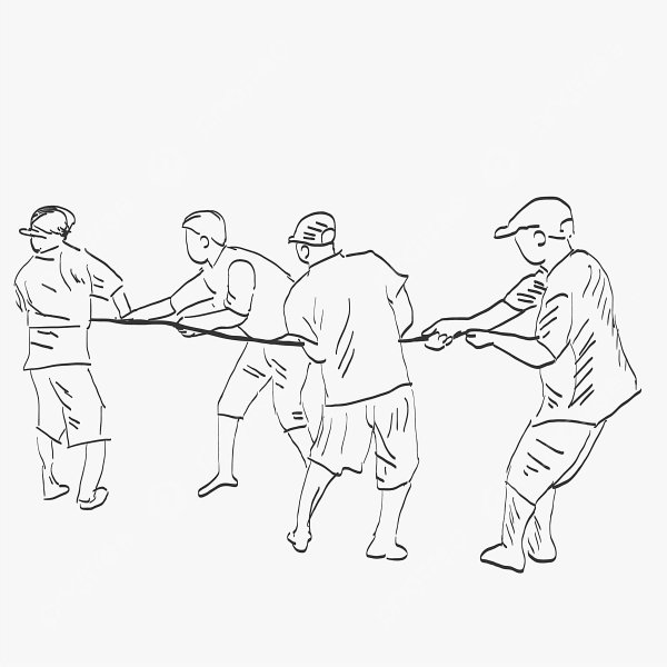 Перетягивание каната для рисования