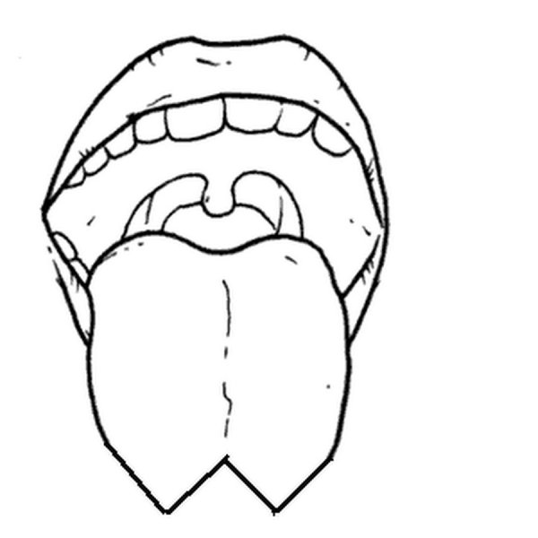 Раскраска рот с языком