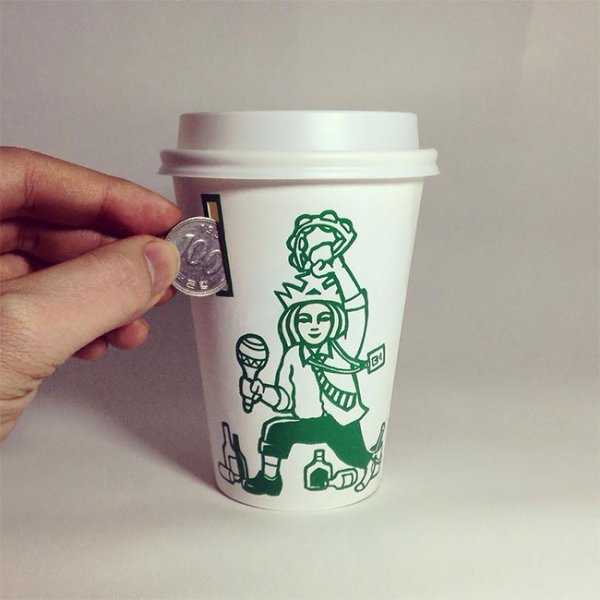 Стаканчик кофе скетч