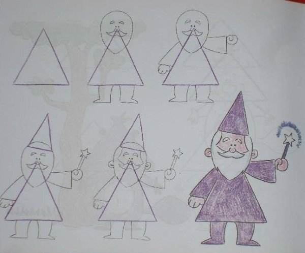 Рисование маленький гномик в средней группе