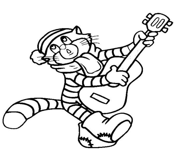 Дядя Федор и кот Матроскин раскраска