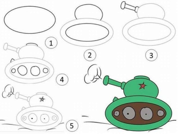 Как рисовать танк т-34