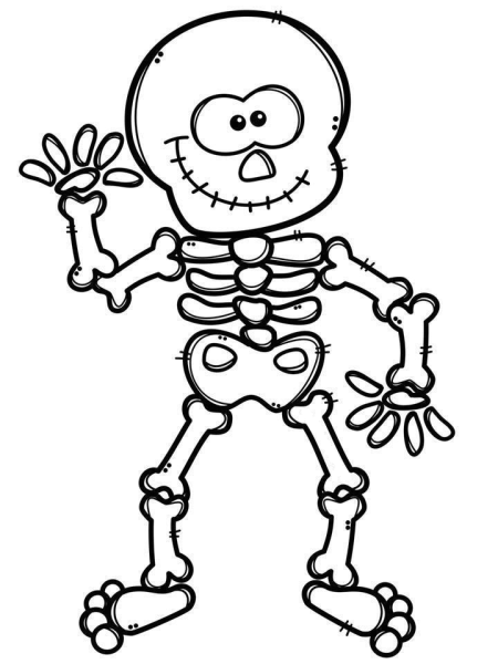 Скелет на Хэллоуин рисунок