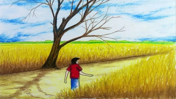 Детский рисунок поле