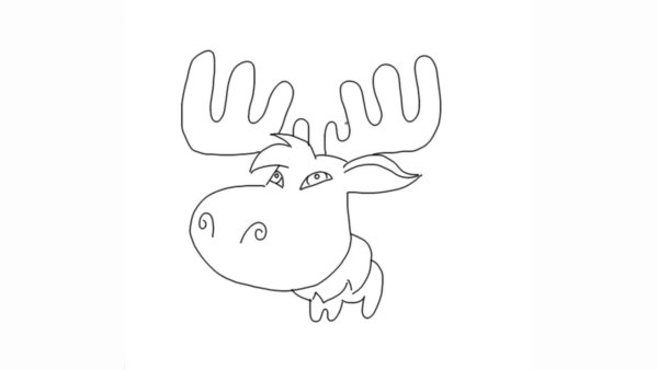 Поэтапное рисование лося для дошкольников