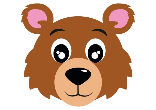 Нарисовать морду медведя