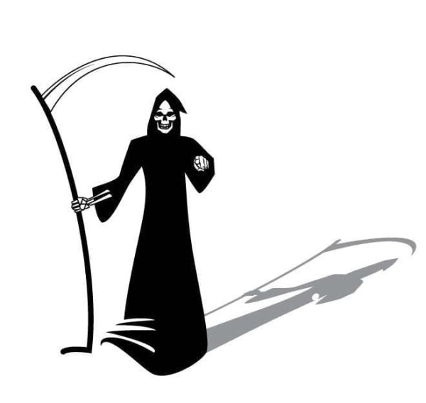 Смерть с косой трафарет