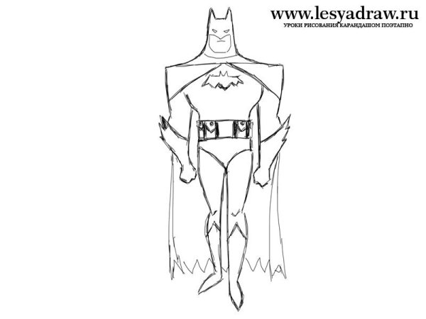 Поэтапное рисование Бэтмена