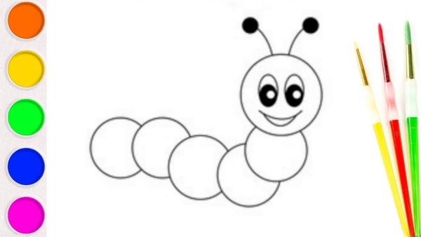 Гусеница поэтапное рисование