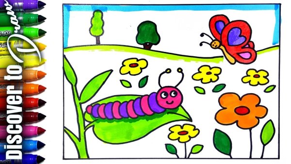 Гусеница из кругов раскраска для детей