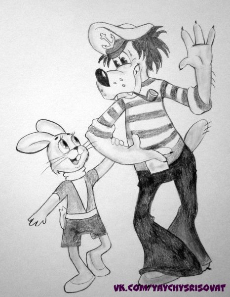 Волк из ну погоди рисунок поэтапно