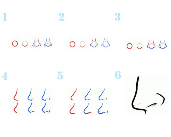 Как нарисовать нос легко