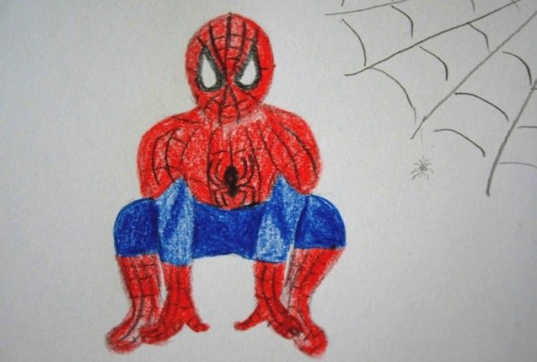 Человек паук детский рисунок