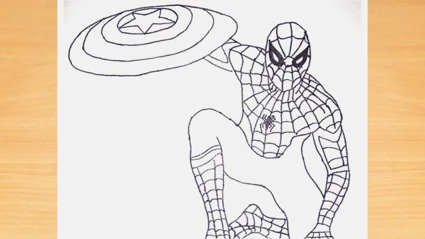 Человек паук для рисования детей