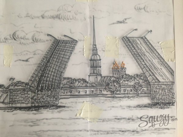 Разводные мосты в Санкт-Петербурге рисунок для срисовки