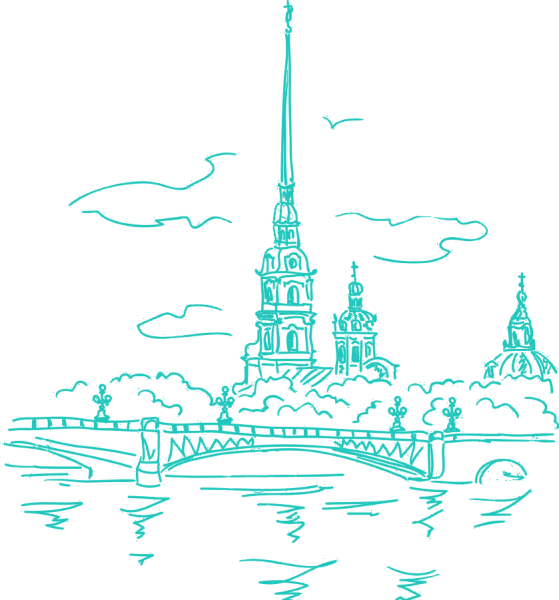 Графика Петропавловск Петропавловская крепость в Санкт-Петербурге