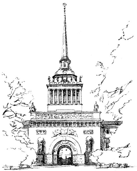 Александровская колонна в Санкт-Петербурге рисунок