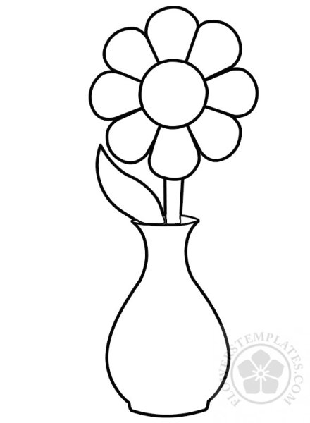 Трафарет вазы для цветов