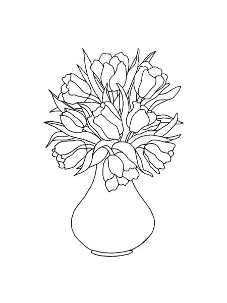 Поэтапное рисование вазы с цветами