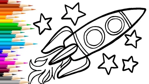Легкие рисунки ракеты