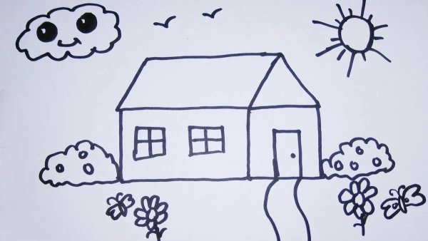 Раскраска. Домики