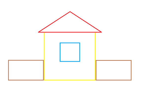 Схема рисования дома для детей