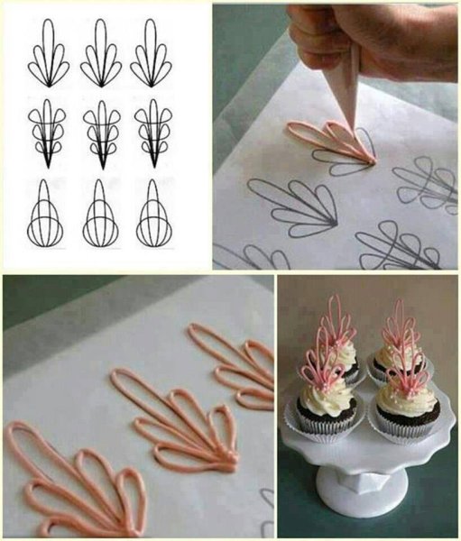 Мраморный рисунок на шоколаде