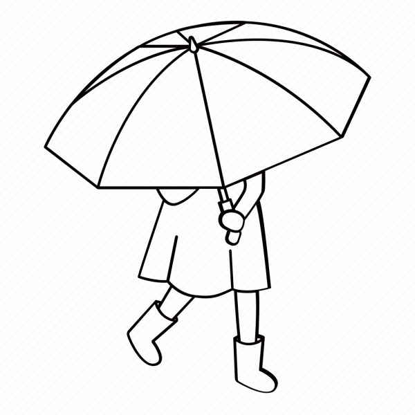 Зарисовка человека с зонтом