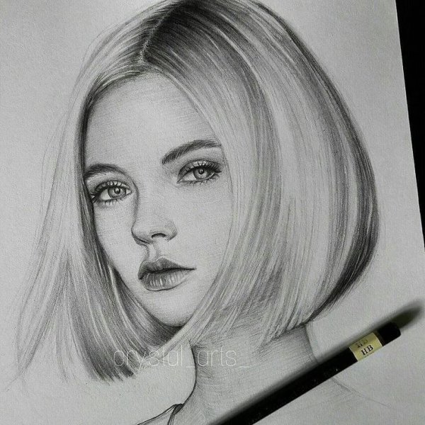 Портрет девушки карандашом