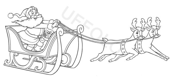 Санки раскраска для детей
