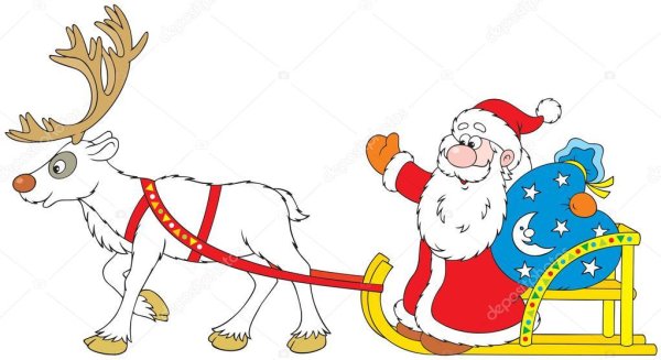 Дед Мороз в санях скетч