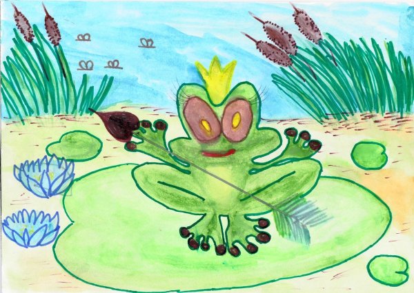 Нарисовать иллюстрацию к сказке Царевна лягушка