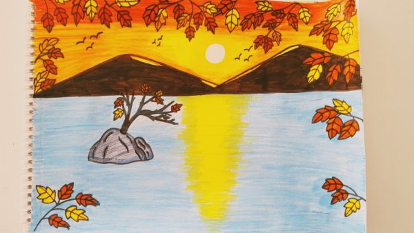 Рисунки про осень для школьников