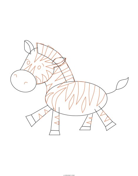 Зебра рисунок пошагово