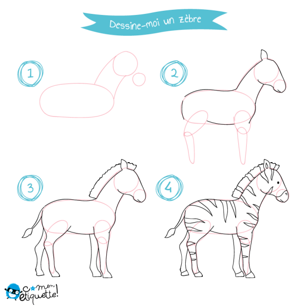 Зебра раскраска для малышей