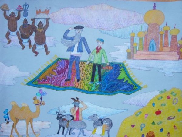 Старик Хоттабыч рисунки детей